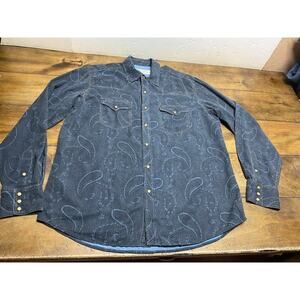 Ryan Michael Shirt Mens Size L Silk Cotton Snap Western Cowboy Rodeo Paisley